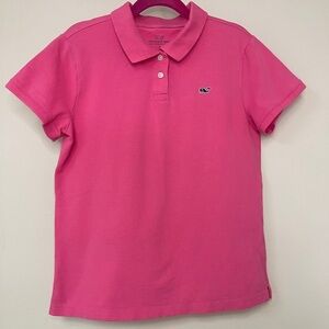Vineyard Vines: Girls Pink Short Sleeve Logo Polo, Size L